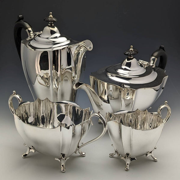 1906 British Antique Silver Plated Teapot Set of 4 George Gordon